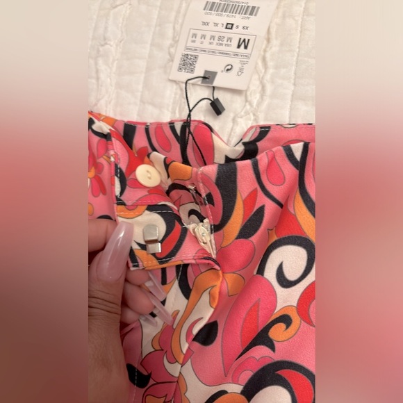 NEW ZARA - High Waisted Pants in Paisley Print with Pleated Front - Picture 6 of 8